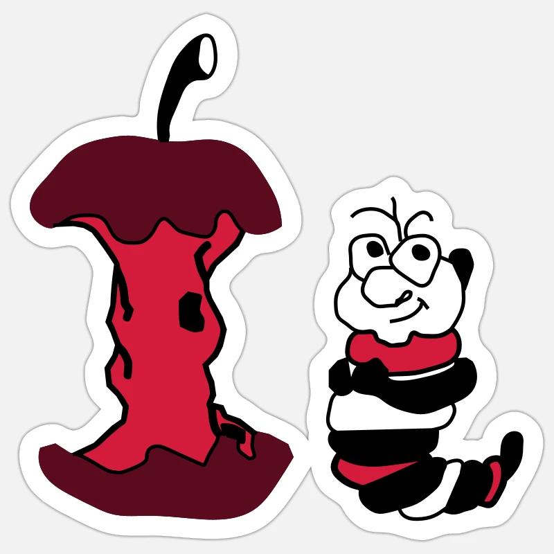 wurm - Sticker size S (10 x 10 cm) - white matte