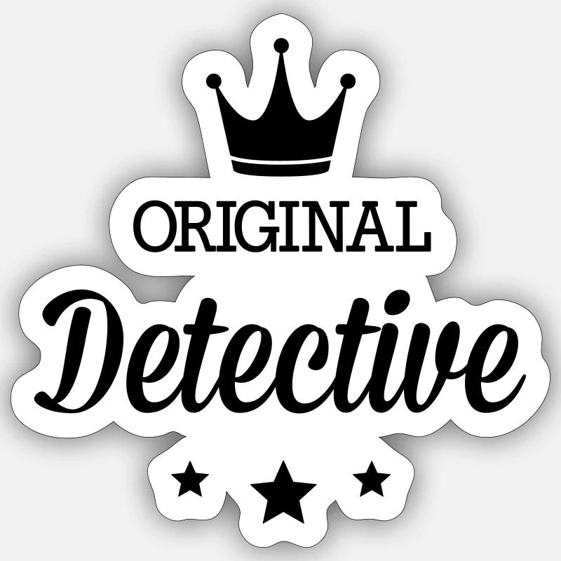 Original drei Sterne Deluxe Detektiv - Sticker Größe S (10 x 10 cm) - Mattweiß