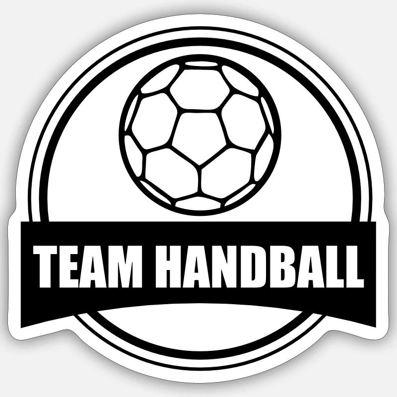 TEAM HANDBALL - Sticker taille S (10 x 10 cm) - blanc mat