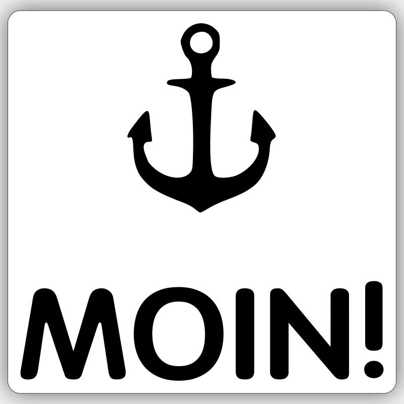 MOIN Anker 2- - Sticker Größe S (10 x 10 cm) - Mattweiß