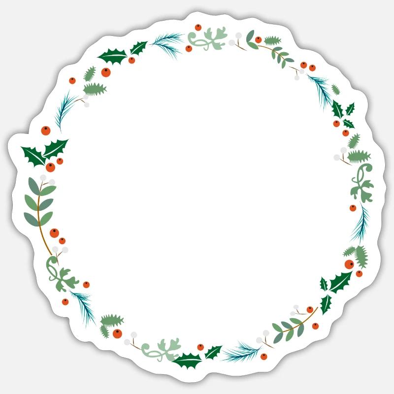 Une couronne de houx - Sticker taille S (10 x 10 cm) - blanc mat