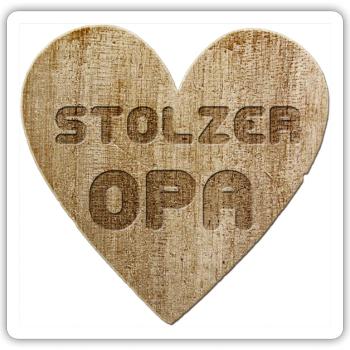 Love - Stolzer Opa - Sticker Größe S (10 x 10 cm) - Mattweiß - Vorne