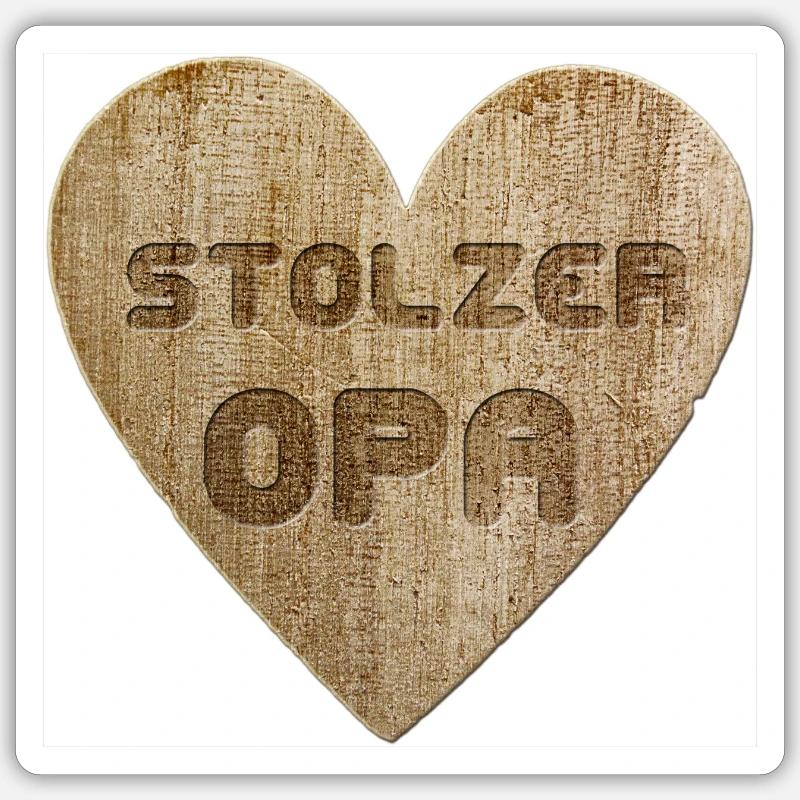 Love - Stolzer Opa - Sticker Größe S (10 x 10 cm) - Mattweiß