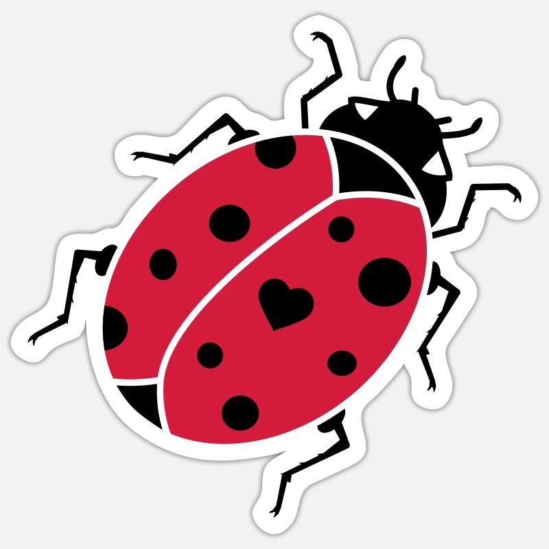 La coccinelle - Sticker taille S (10 x 10 cm) - blanc mat