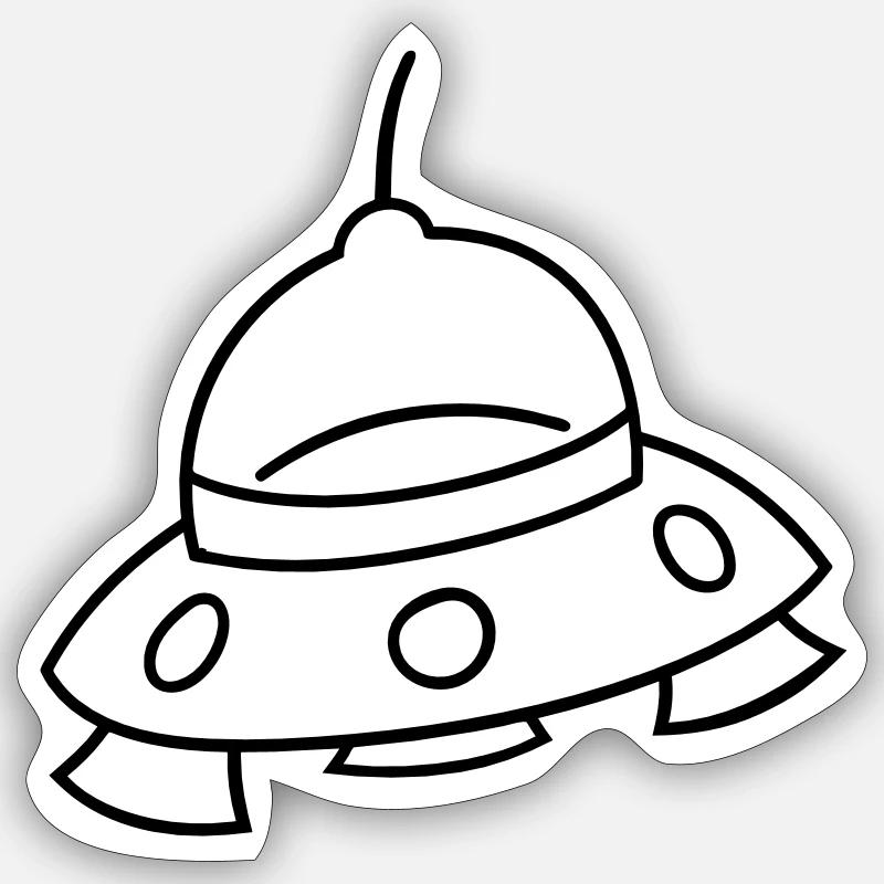 Ufo - Sticker size S (10 x 10 cm) - white matte