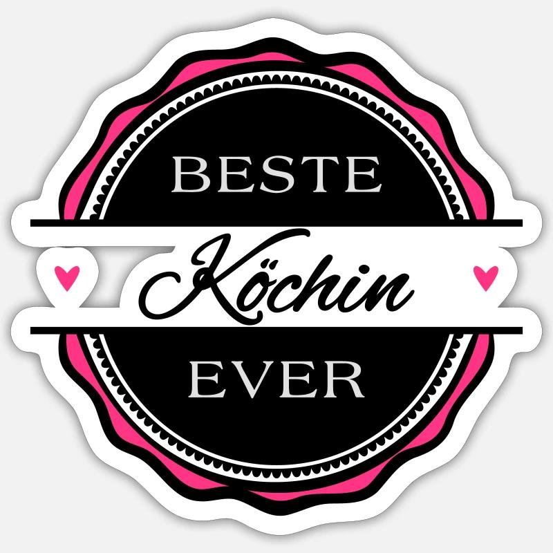 Beste Köchin ever - Sticker Größe S (10 x 10 cm) - Mattweiß