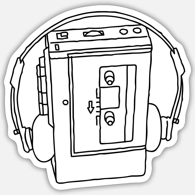 WALKMAN cassette recorder Sticker size S (10 x 10 cm)