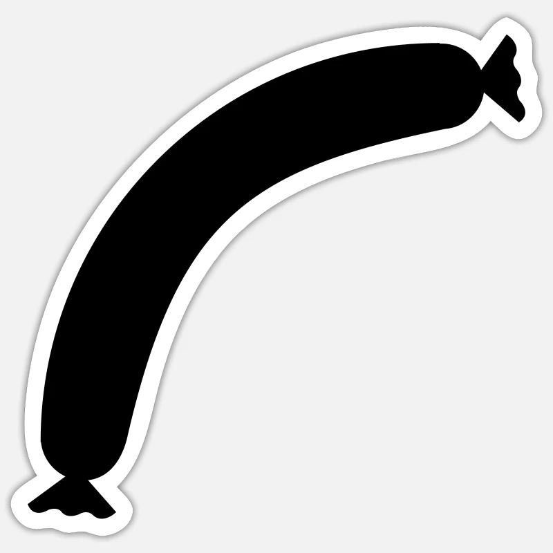 Wurst - Grillen - Sticker Größe S (10 x 10 cm) - Mattweiß