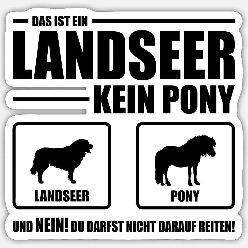 LANDSEER kein Pony Wilsigns Hundespruch Hund - Sticker Größe S (10 x 10 cm) - Mattweiß