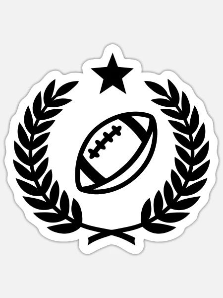 Couronne de laurier (American Football) 01 - Sticker taille S (10 x 10 cm) - blanc mat