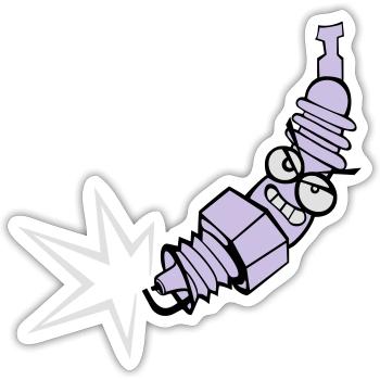 Zündkerze mit Farbänderungsfunktion - Sticker Größe S (10 x 10 cm) - Mattweiß - Vorne