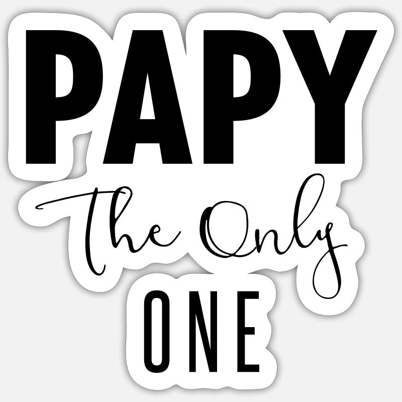 papy the only one - Sticker taille S (10 x 10 cm) - blanc mat