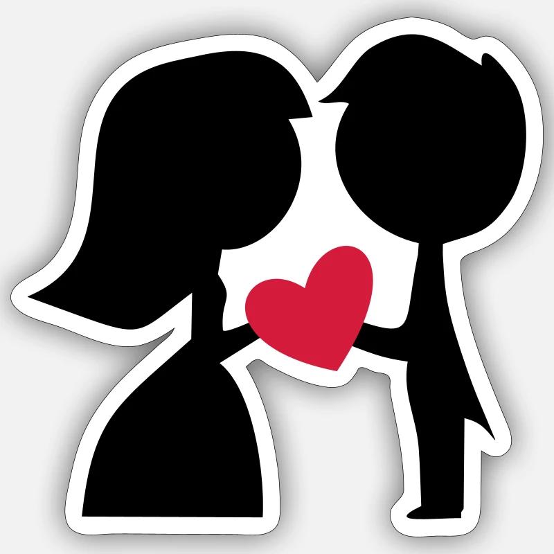 brautpaar - Sticker taille S (10 x 10 cm) - blanc mat