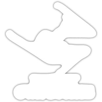 SKI - Sticker taille S (10 x 10 cm) - blanc mat - Devant