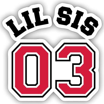 Lil Sis 03 - Little Sister - Sticker taille S (10 x 10 cm) - blanc mat - Devant