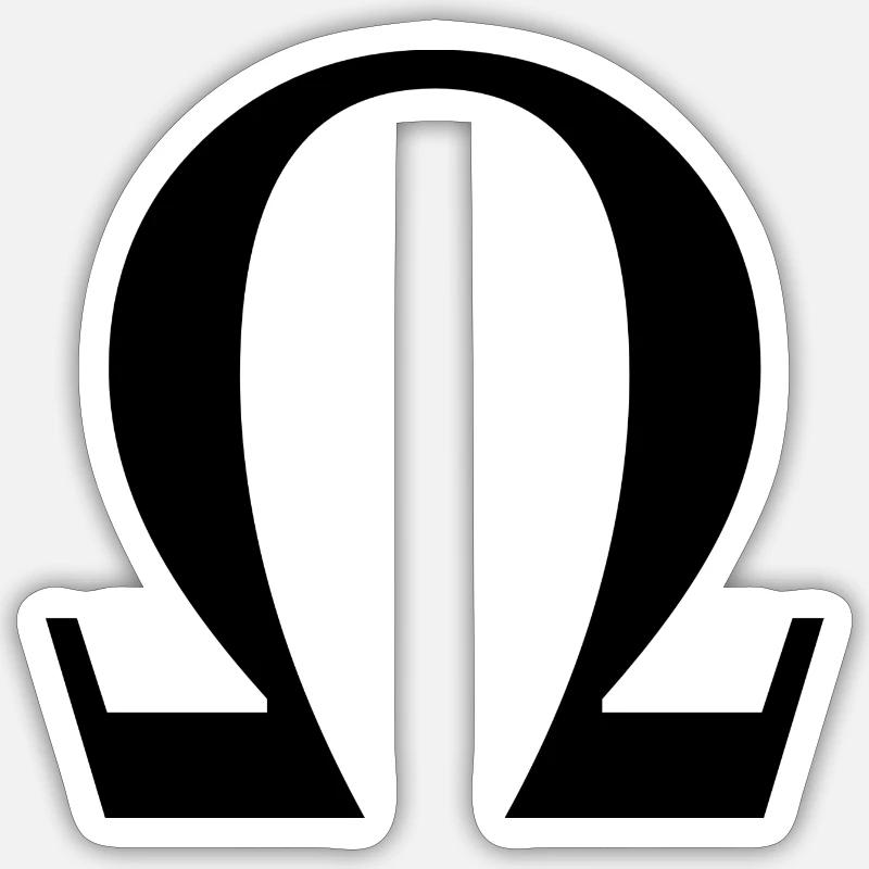 Omega - Sticker Größe S (10 x 10 cm) - Mattweiß