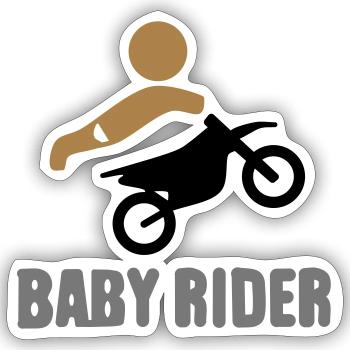 Baby Rider  - Sticker Größe S (10 x 10 cm) - Mattweiß - Vorne