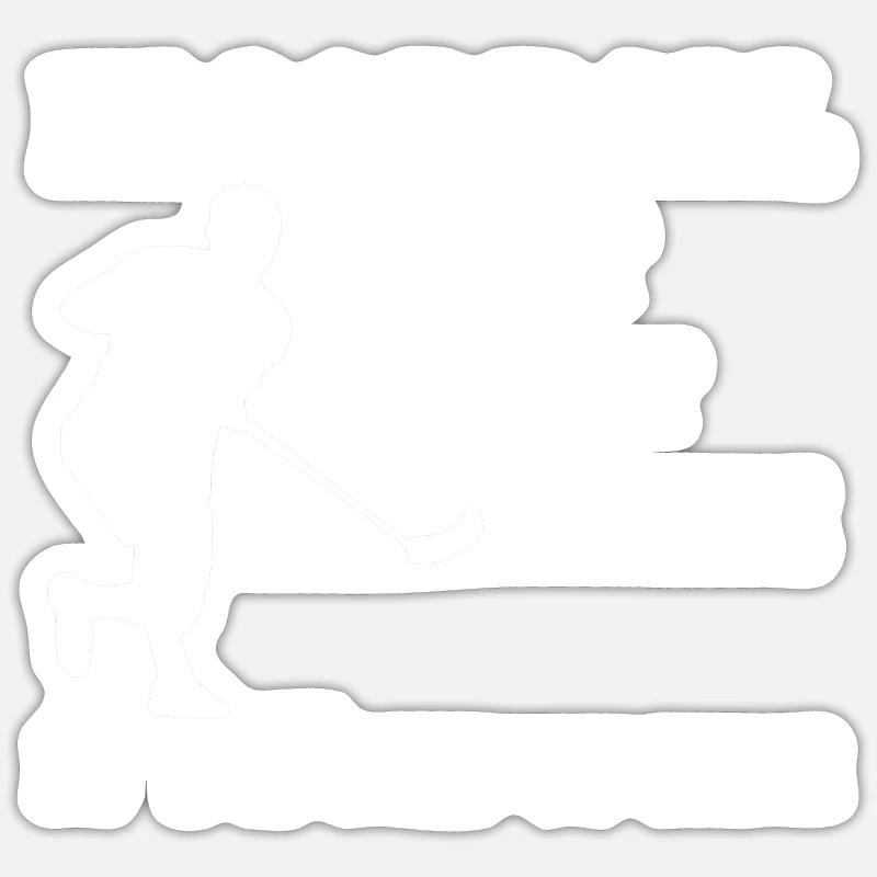 Floorball - Sticker taille S (10 x 10 cm) - blanc mat