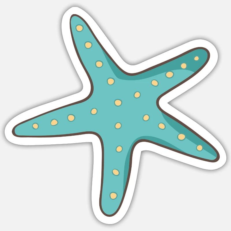 Seestern - Sticker Größe S (10 x 10 cm) - Mattweiß