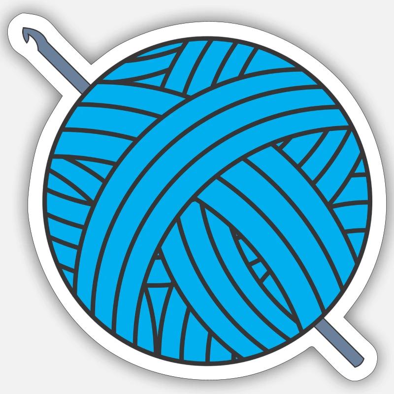 Häkeln - Sticker Größe S (10 x 10 cm) - Mattweiß