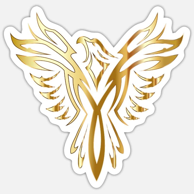 Goldener Phönix Sticker Größe S (10 x 10 cm)