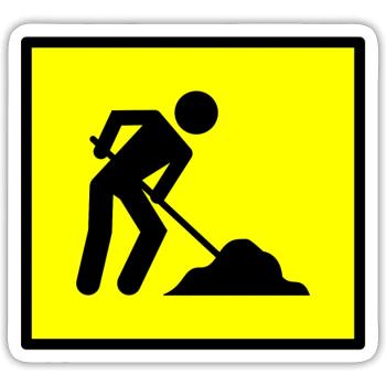construire chantier de construction mécanique artisan maurer176 - Sticker taille S (10 x 10 cm) - blanc mat - Devant