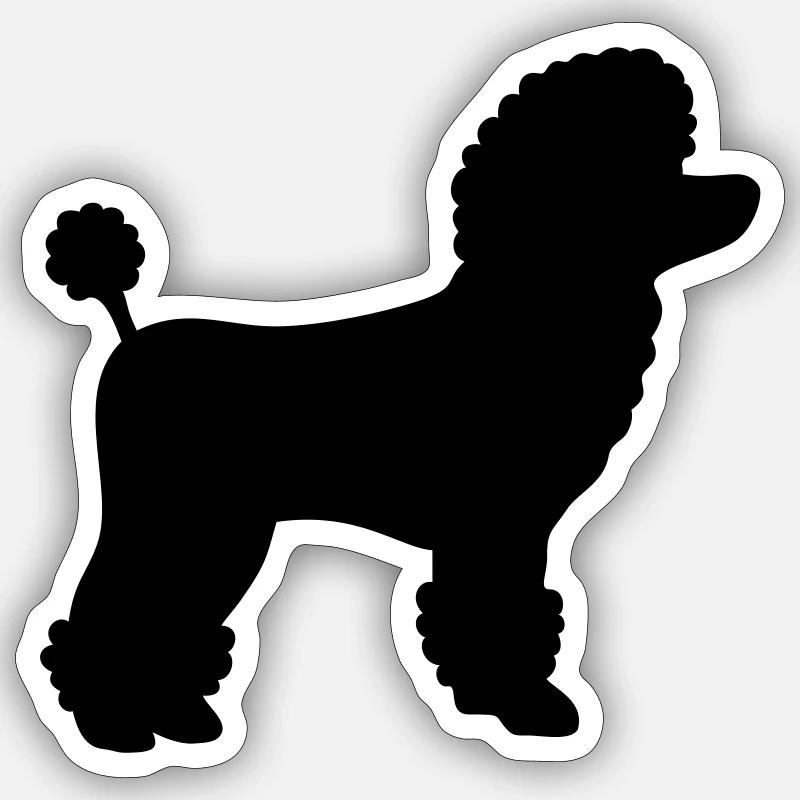 Poodle gift - Sticker size S (10 x 10 cm) - white matte