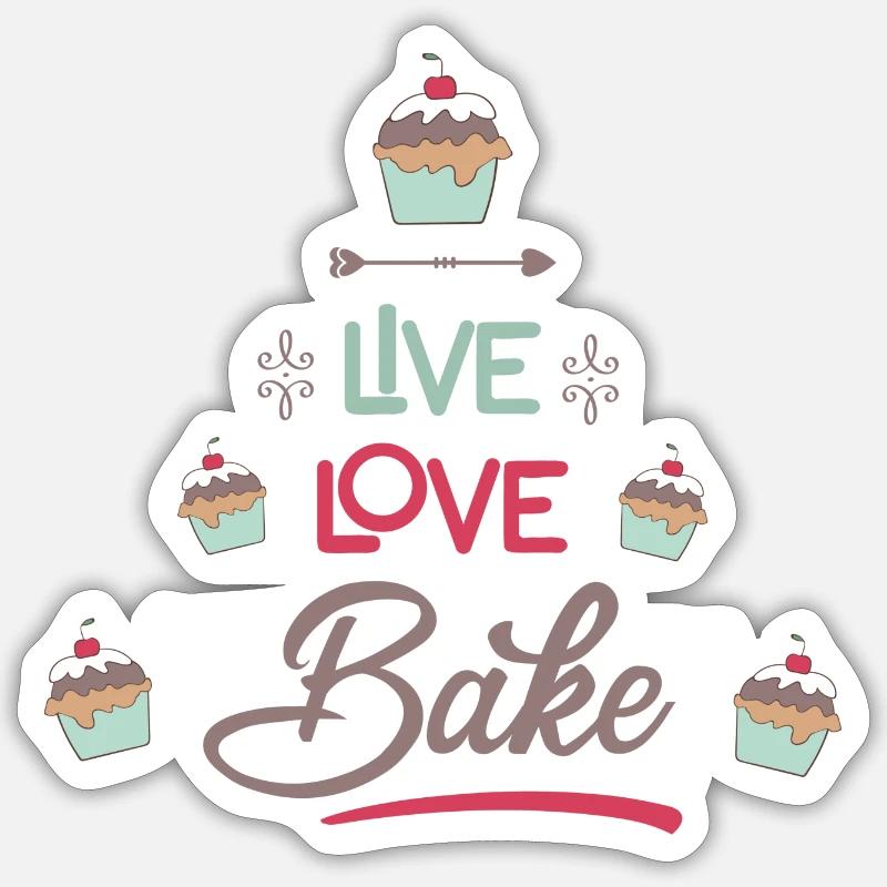 to bake - Sticker size S (10 x 10 cm) - white matte