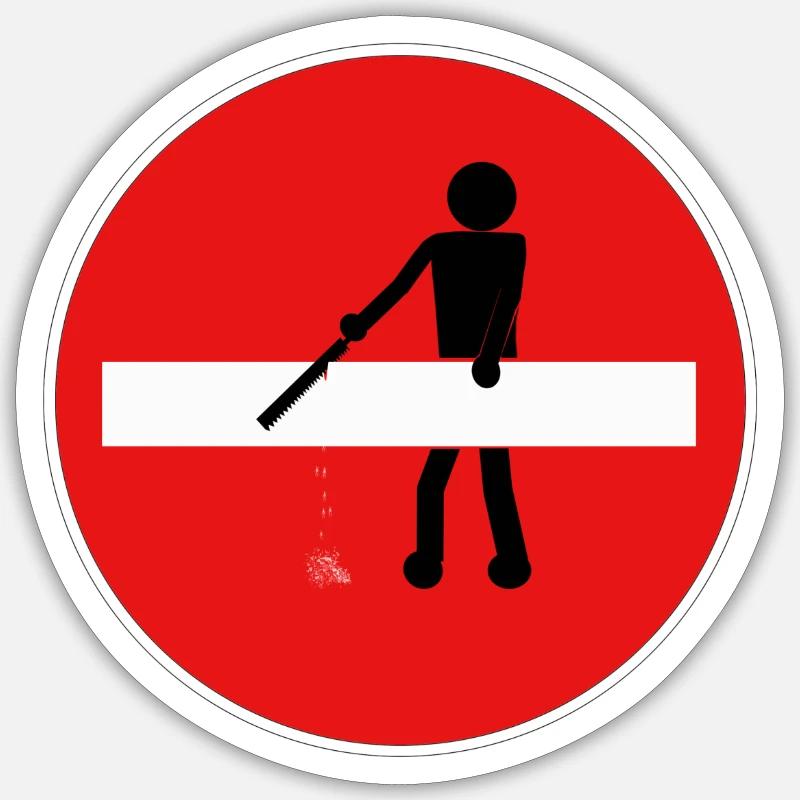 Pas de sens interdit Sticker taille S (10 x 10 cm)