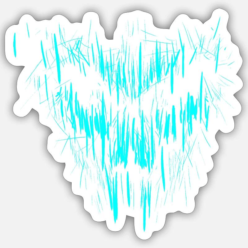 Crâne turquoise - Sticker taille S (10 x 10 cm) - blanc mat