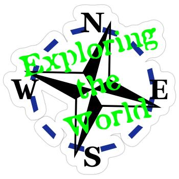 Compass - Explorer le monde - Vector 3 Couleur - Sticker taille S (10 x 10 cm) - blanc mat - Devant