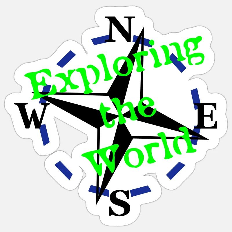Compass - Exploring the World - 3 Color Vector Sticker size S (10 x 10 cm)