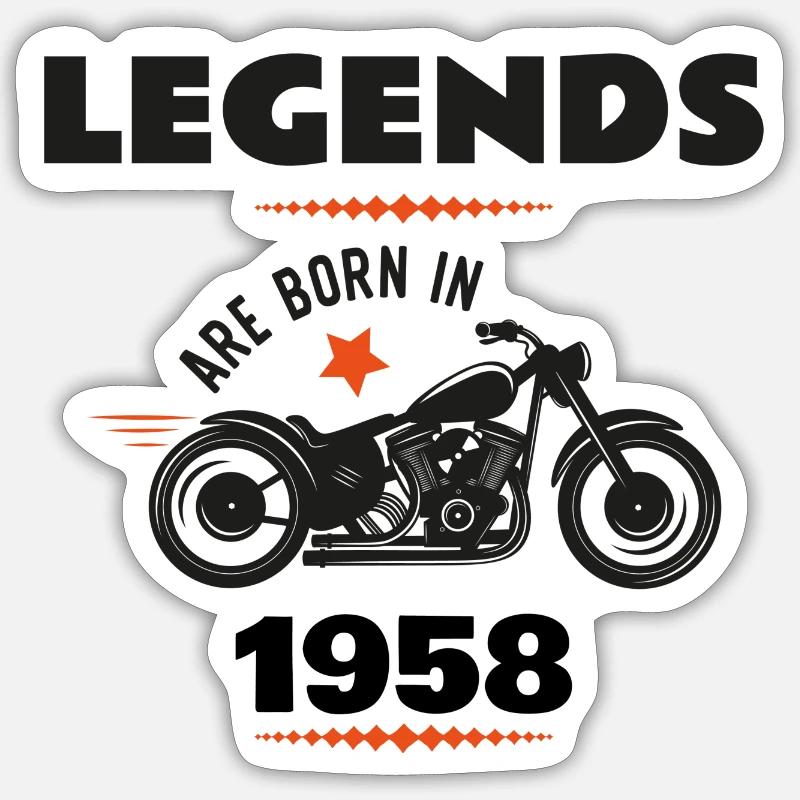 born in 1958 - Sticker Größe S (10 x 10 cm) - Mattweiß