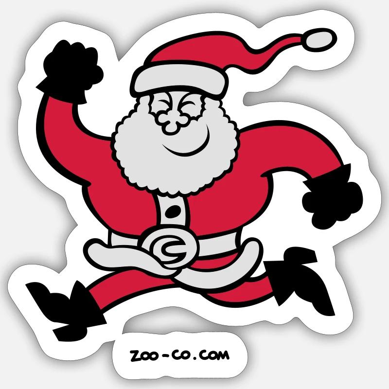 Exécution de Père Noël - Sticker taille S (10 x 10 cm) - blanc mat
