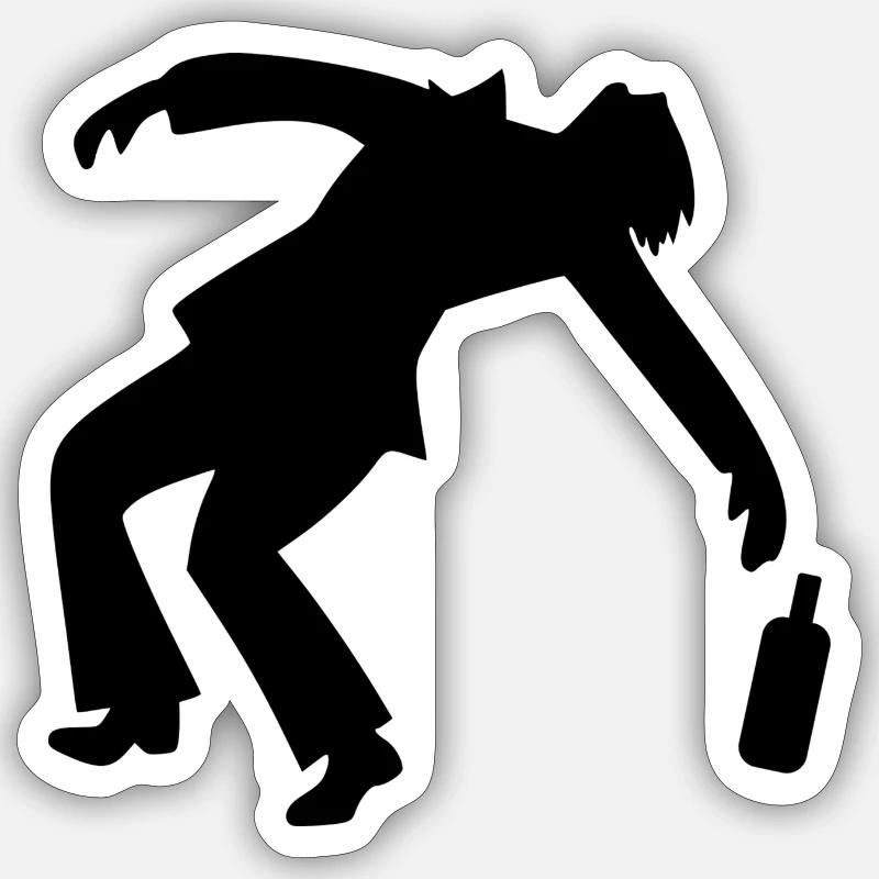 Drunk Man Sticker size S (10 x 10 cm)