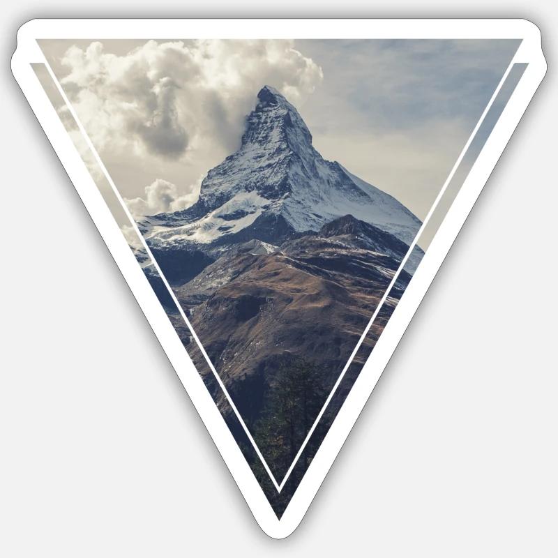 Matterhorn - Sticker taille S (10 x 10 cm) - blanc mat