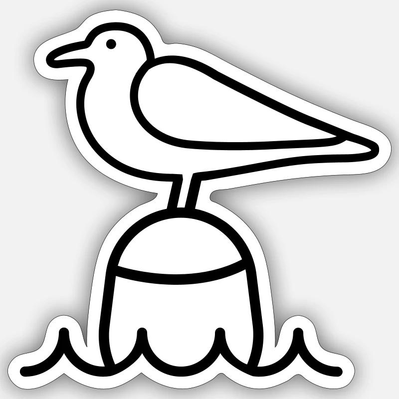 Seagull Moin Sticker size S (10 x 10 cm)