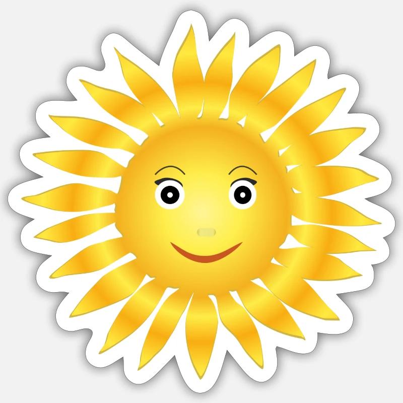 Sonne - Sticker Größe S (10 x 10 cm) - Mattweiß