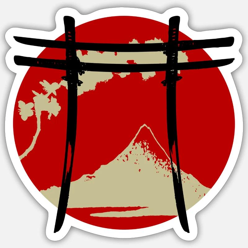 Japanese Arc Torii Version 2 Sticker size S (10 x 10 cm)