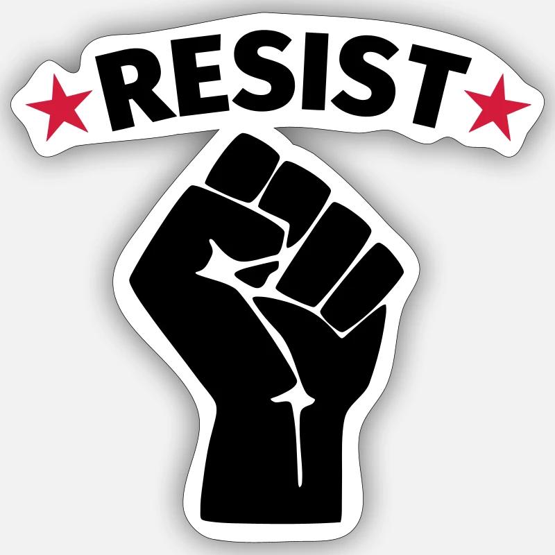 Widerstand Protest erhobene Faust - Sticker Größe S (10 x 10 cm) - Mattweiß