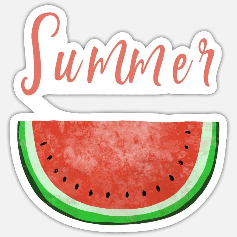 Summer Time Watermelon - Melon - Summer - Sticker size S (10 x 10 cm) - white matte