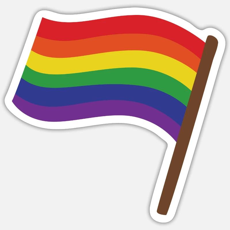 Regenbogenfahne | Geschenk Idee | LGBT - Sticker Größe S (10 x 10 cm) - Mattweiß