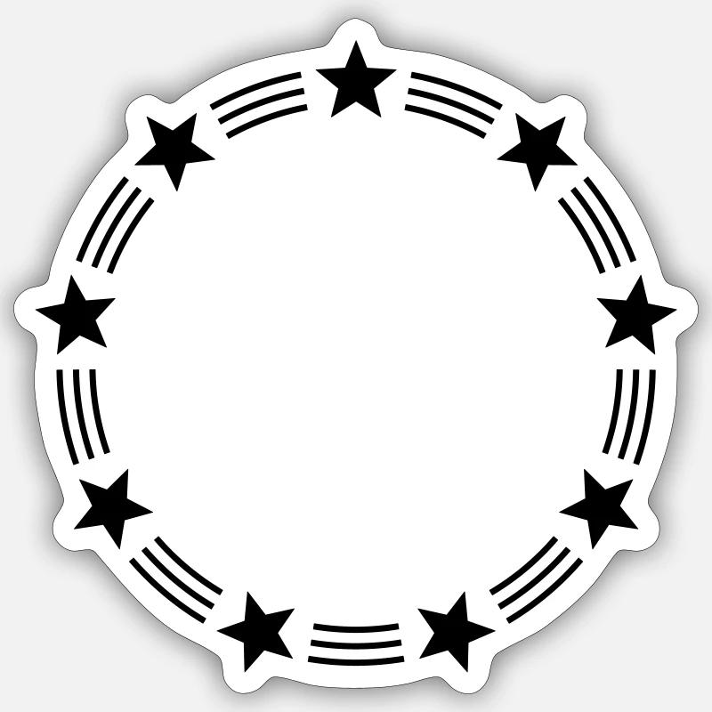 STARS CIRCLE MONOGRAMS FRAMES - Sticker size S (10 x 10 cm) - white matte