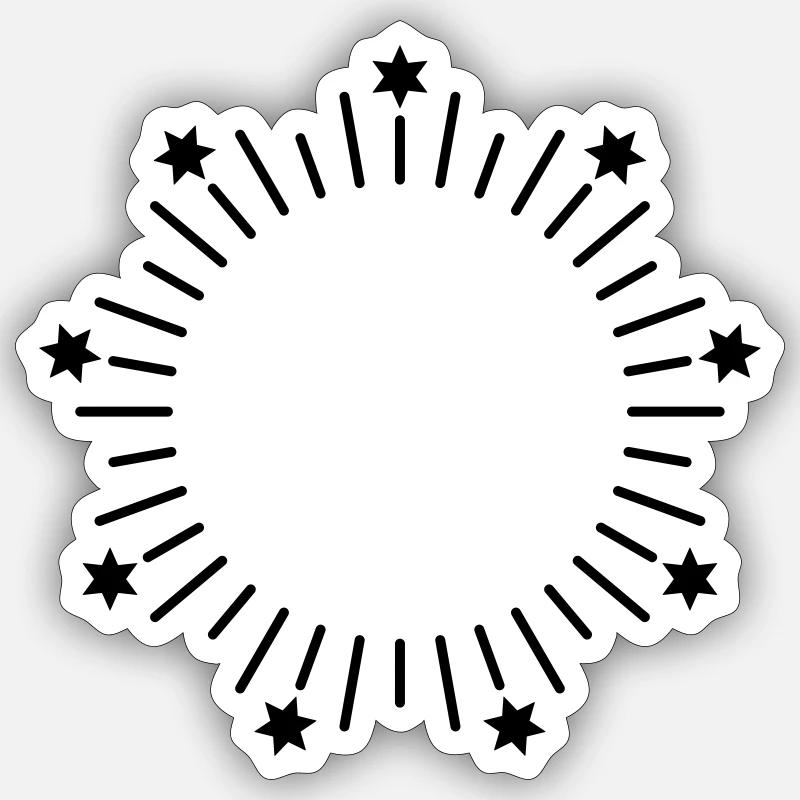 STARS CIRCLE MONOGRAMS FRAMES - Sticker size S (10 x 10 cm) - white matte
