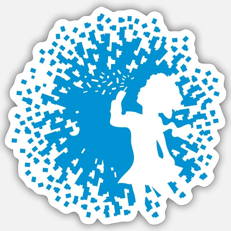 Mädchen mit Pusteblume - Sticker Größe S (10 x 10 cm) - Mattweiß
