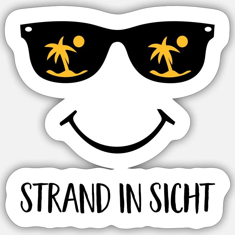 Strand in Sicht Sticker Größe S (10 x 10 cm)
