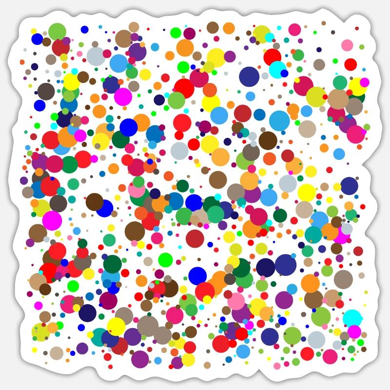 points colorés / confettis - Sticker taille S (10 x 10 cm) - blanc mat