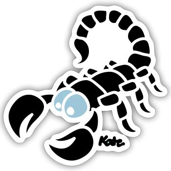 Skorpion (2c) - Sticker taille S (10 x 10 cm) - blanc mat - Devant