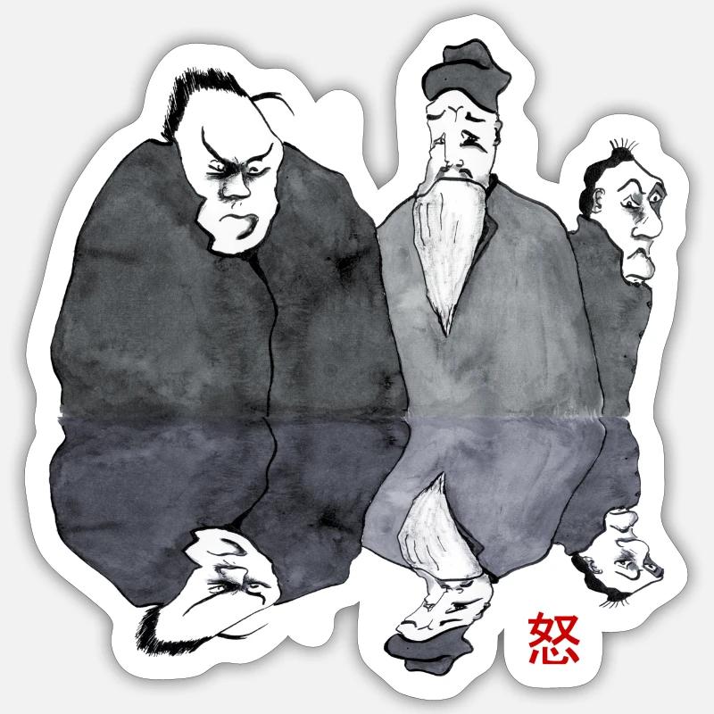 3 dunkle Gestalten Sticker Größe S (10 x 10 cm)