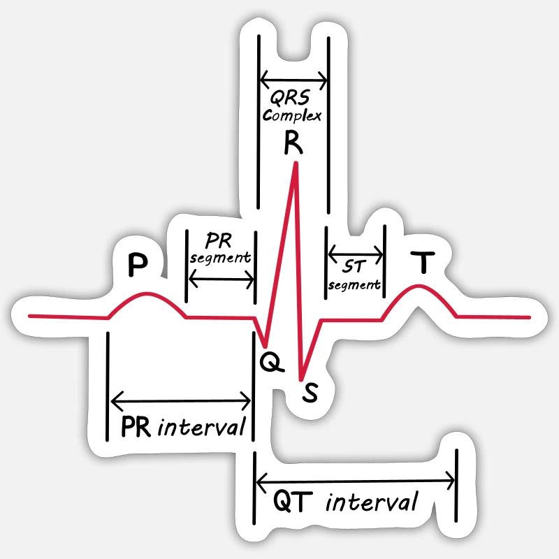 Ecg - Sticker taille S (10 x 10 cm) - blanc mat